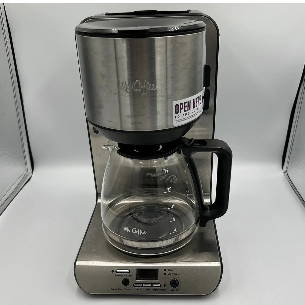 Mr. Coffee 12-Cup Programmable Coffee Maker Black Silver Good Strong Brew Delay